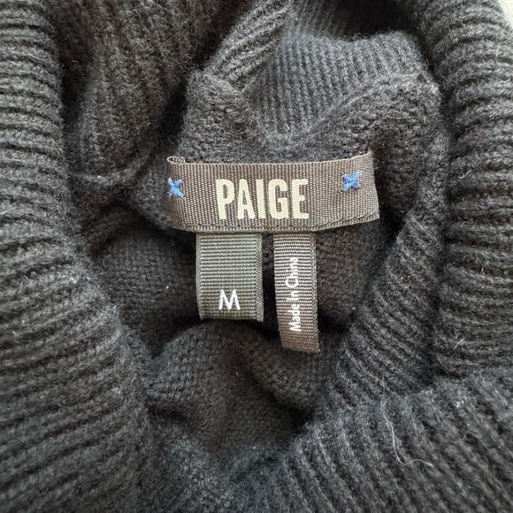 Paige Raundi Turtleneck Cut Out Wool Midi Sweater Dress Black Size Medium - Picture 12 of 14